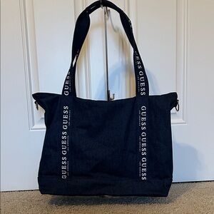 NEW Guess Denim Navy Blue Tote Bag